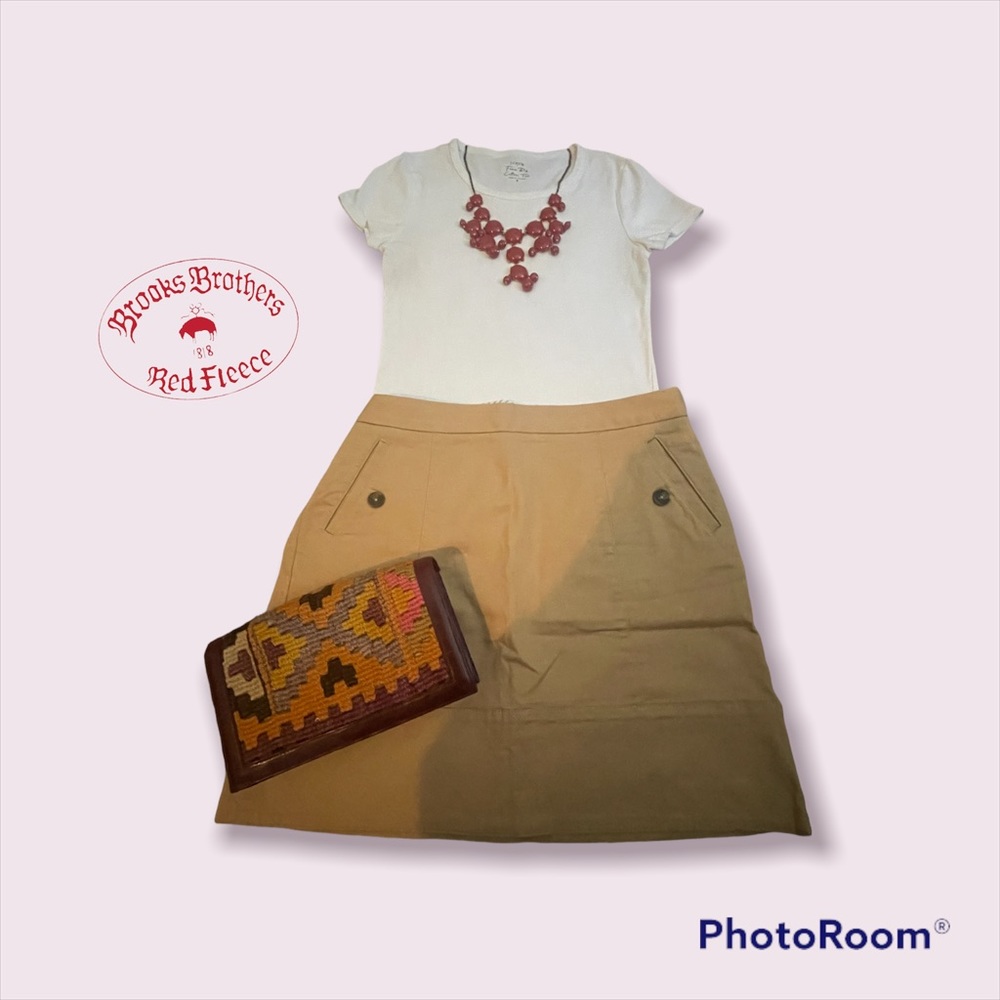 Brooks Brothers Red Fleece Khaki Skirt-size 10